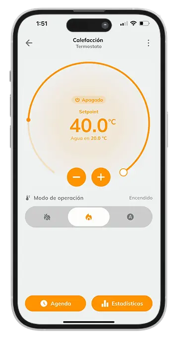 Pantalla de aplicación móvil mostrando una lista de horarios programados con interruptores activados y días de la semana seleccionados.