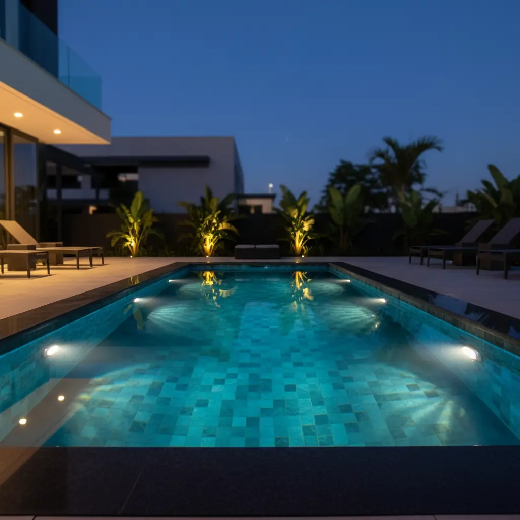 Piscina iluminada